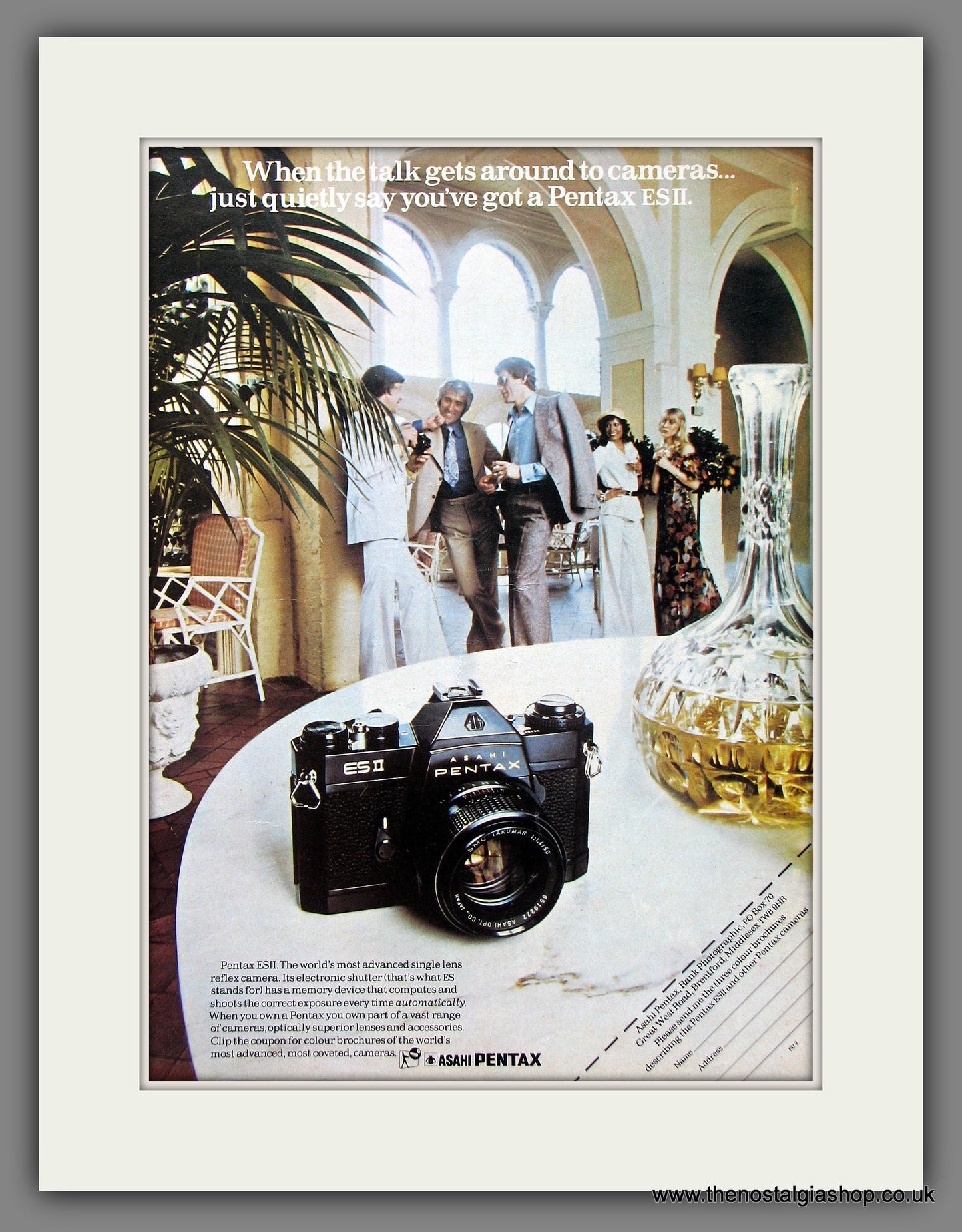 Pentax Asahi ESII Camera. Original Advert 1974 (ref AD55322)