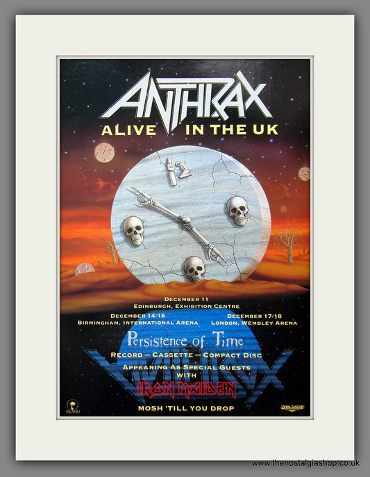 Anthrax. Alive In The UK. 1990 Original Advert (ref AD55402)