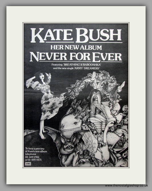 Kate Bush. Never Forever. Original Vintage Advert 1980 (ref AD10773)