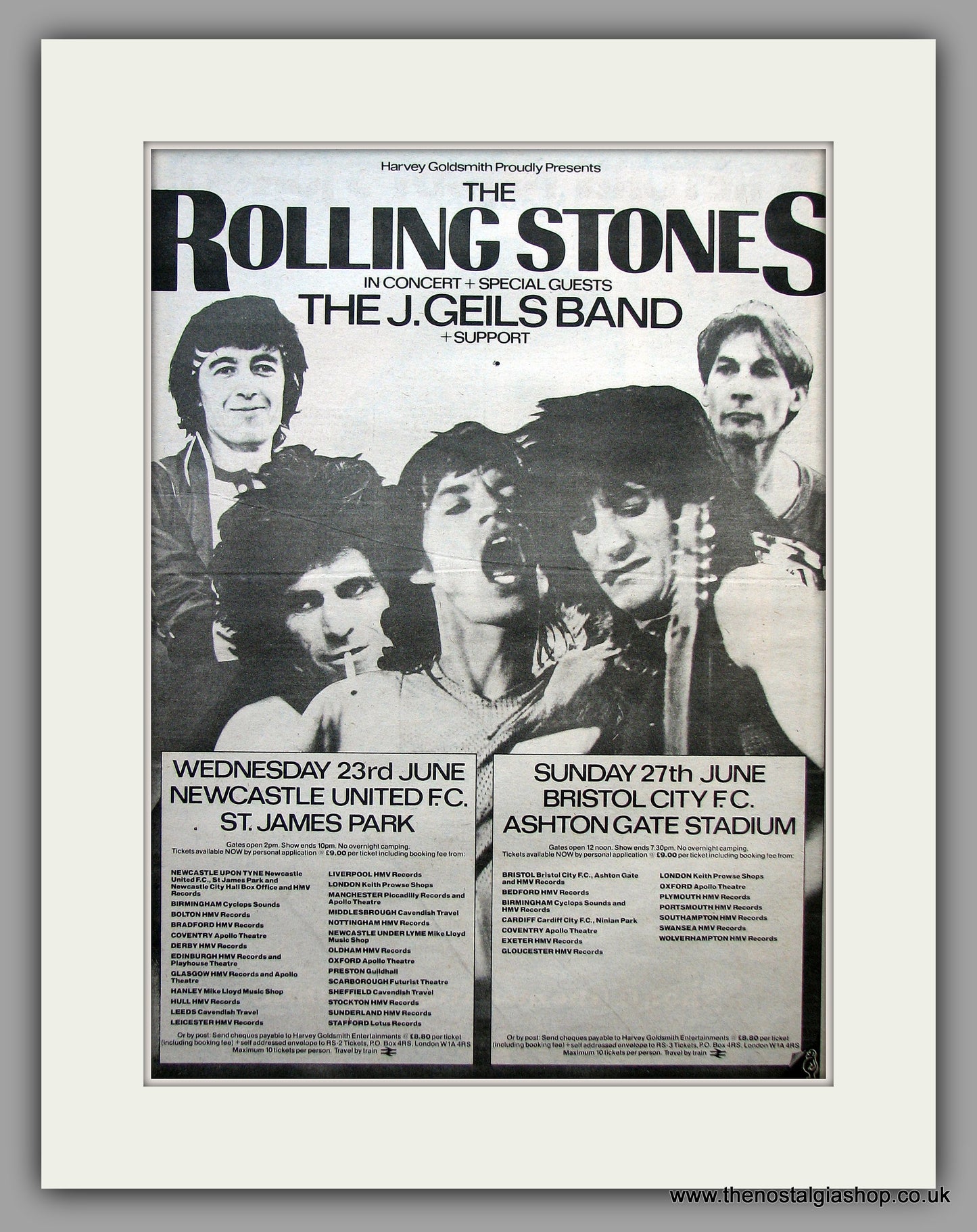 Rolling Stones. Concerts 1982. Original Vintage Advert 1982 (ref AD10913)