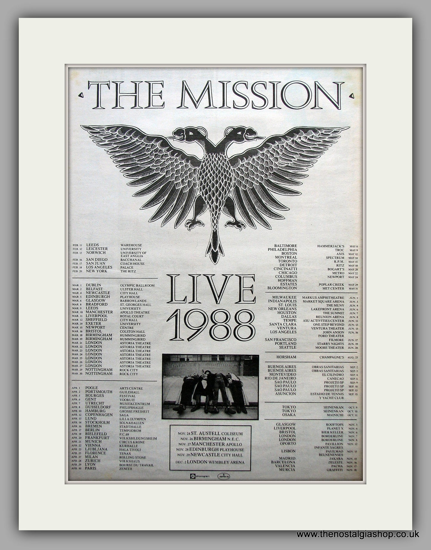 Mission (The) Tour 1988. Original Vintage Advert 1988 (ref AD10911)