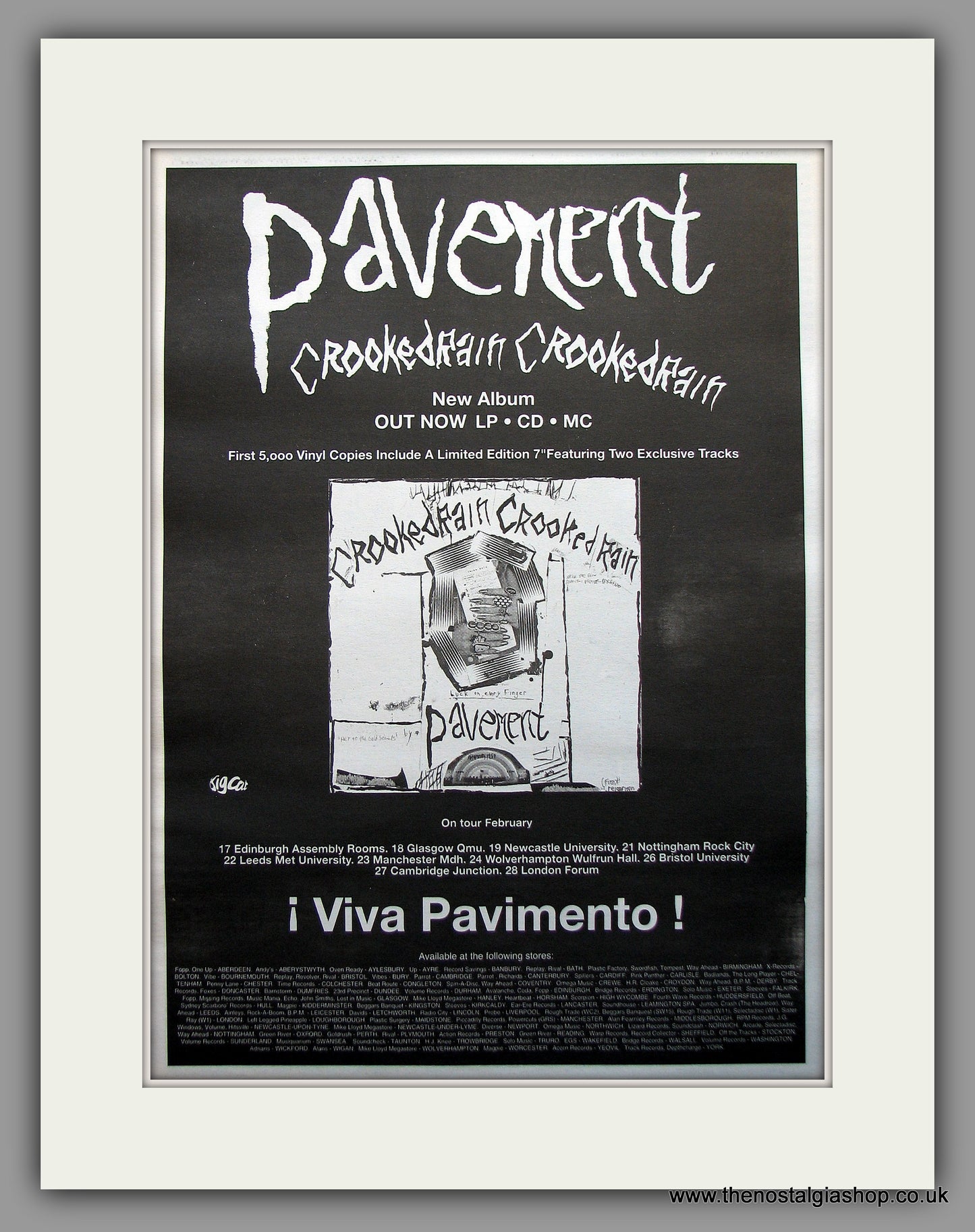 Pavement - Crooked Rain. Original Vintage Advert 1994 (ref AD10978)