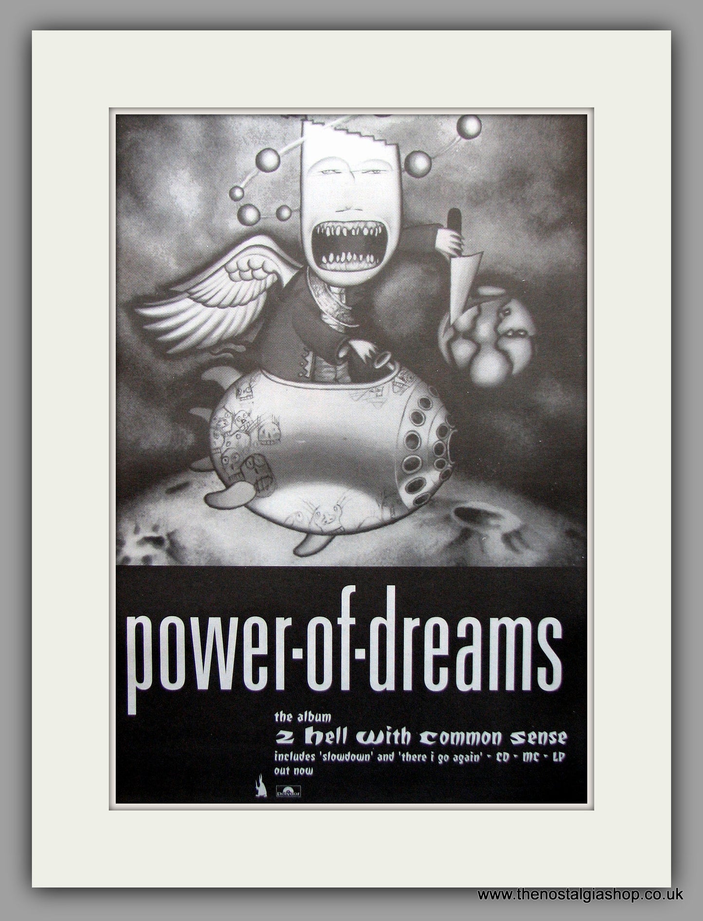Power-Of-Dreams - 2 Hell With Common Sense. Original Vintage Advert 1992 (ref AD10981)