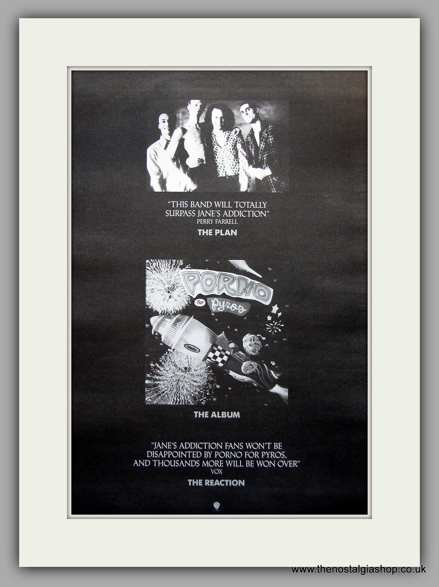 Porno For Pyros The Plan, The Album, The Reaction. Original Vintage Advert 1993 (ref AD10983)