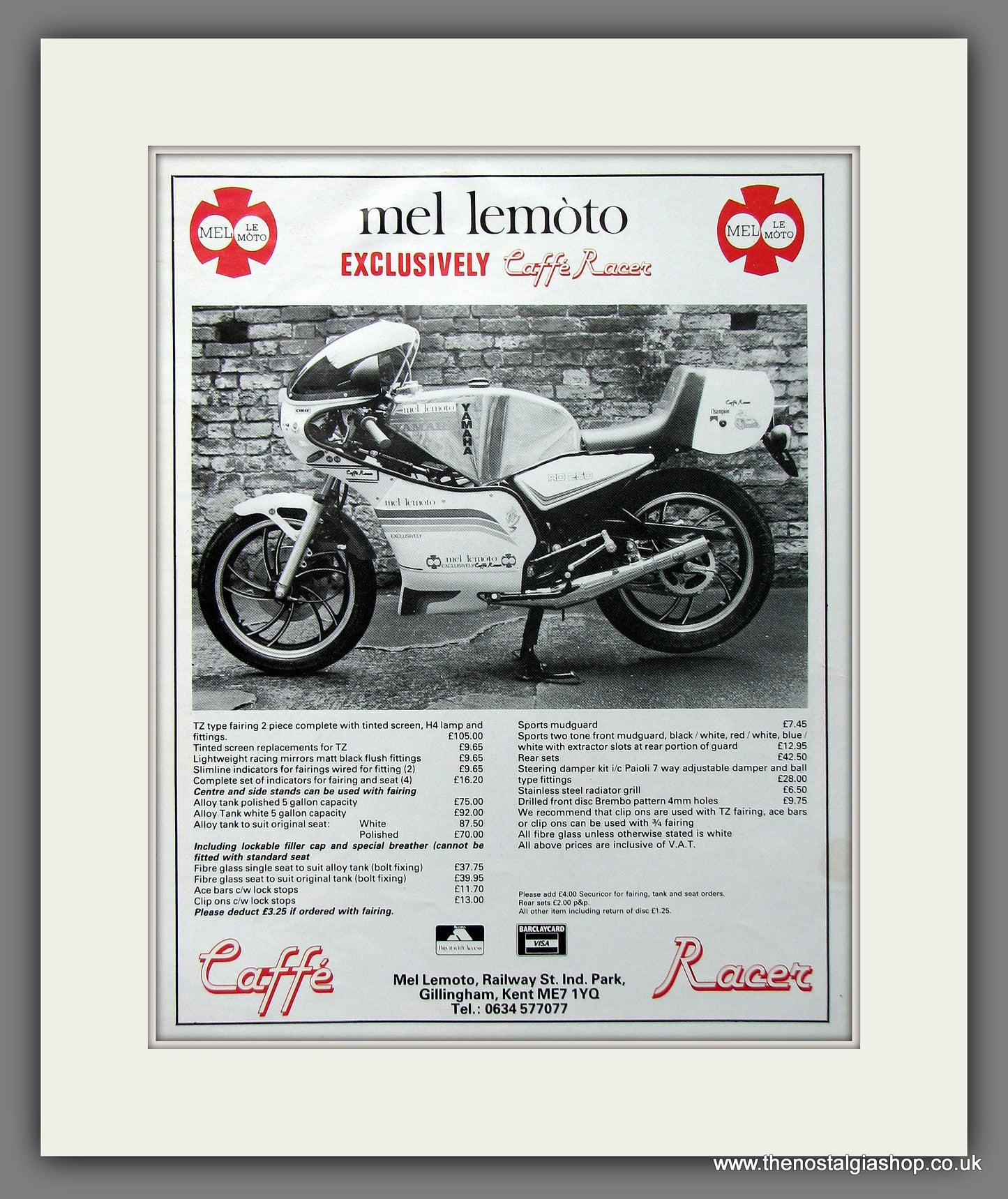 Mel Lemoto Cafe Racer. Original advert 1982 (ref AD55379)