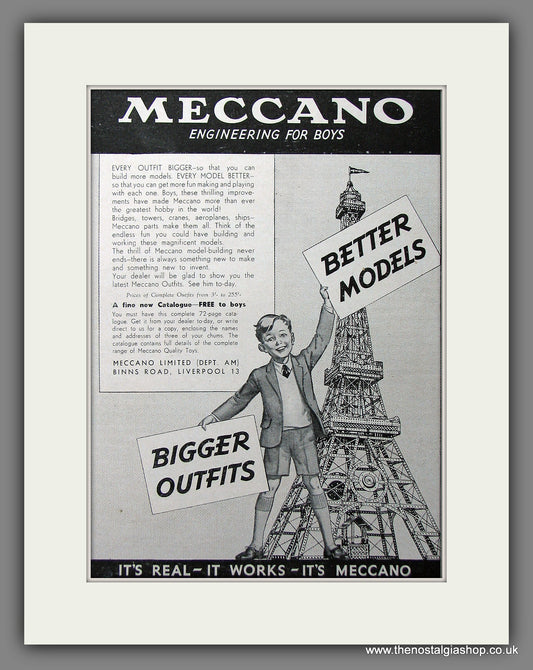 Meccano. 1939 Original Advert (ref AD55355)