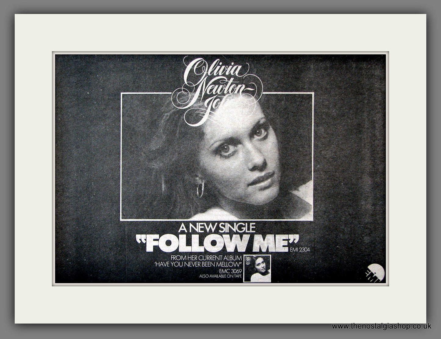 Olivia Newton-John. Follow Me. Original Music Advert 1975 (ref AD55486)