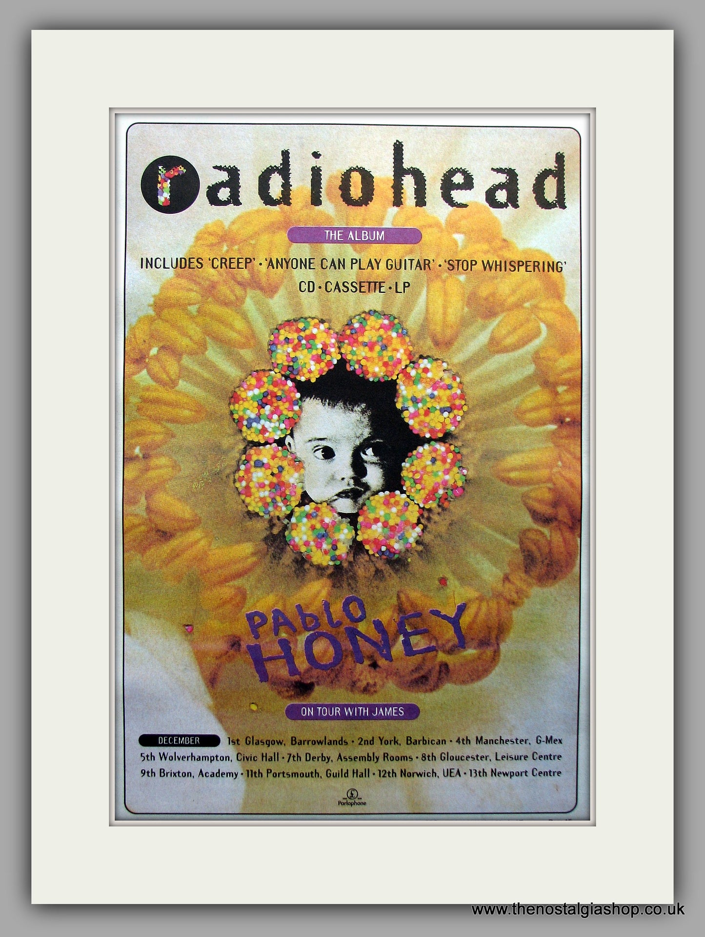 Radiohead. Debut Album Plus Tour. Original Colour Vintage Advert 1993 (ref AD11035)