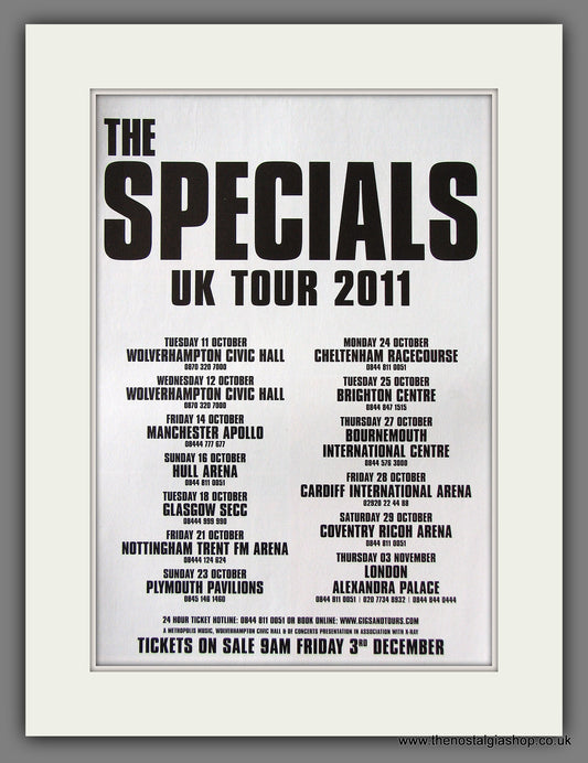Specials (The) UK Tour. Original Music Advert 2011 (ref AD55513)
