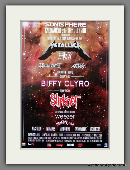 Metallica at Sonisphere, Knebworth. Original Music Advert 2011 (ref AD55517)