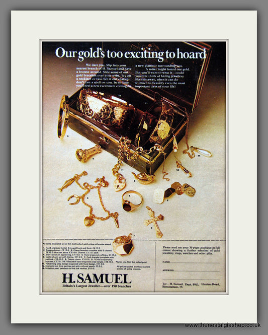 H. Samuel. Gold and Jewellery. Original Advert 1969 (ref AD55454)