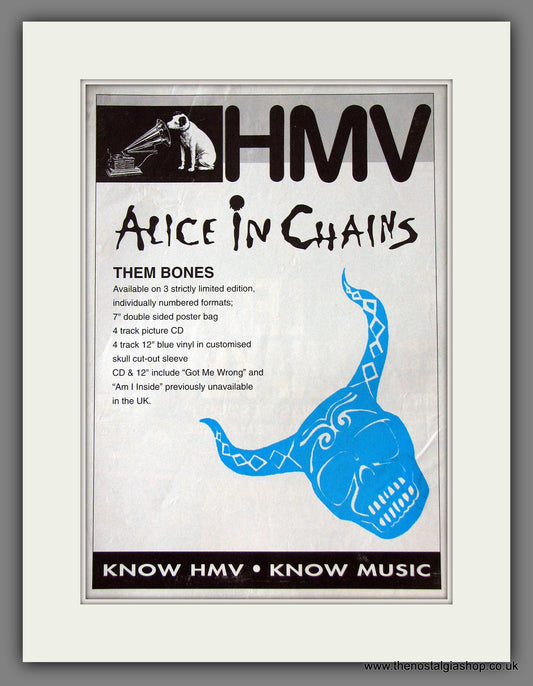 Alice in Chains. Them Bones. Original Advert 1993 (ref AD55618)