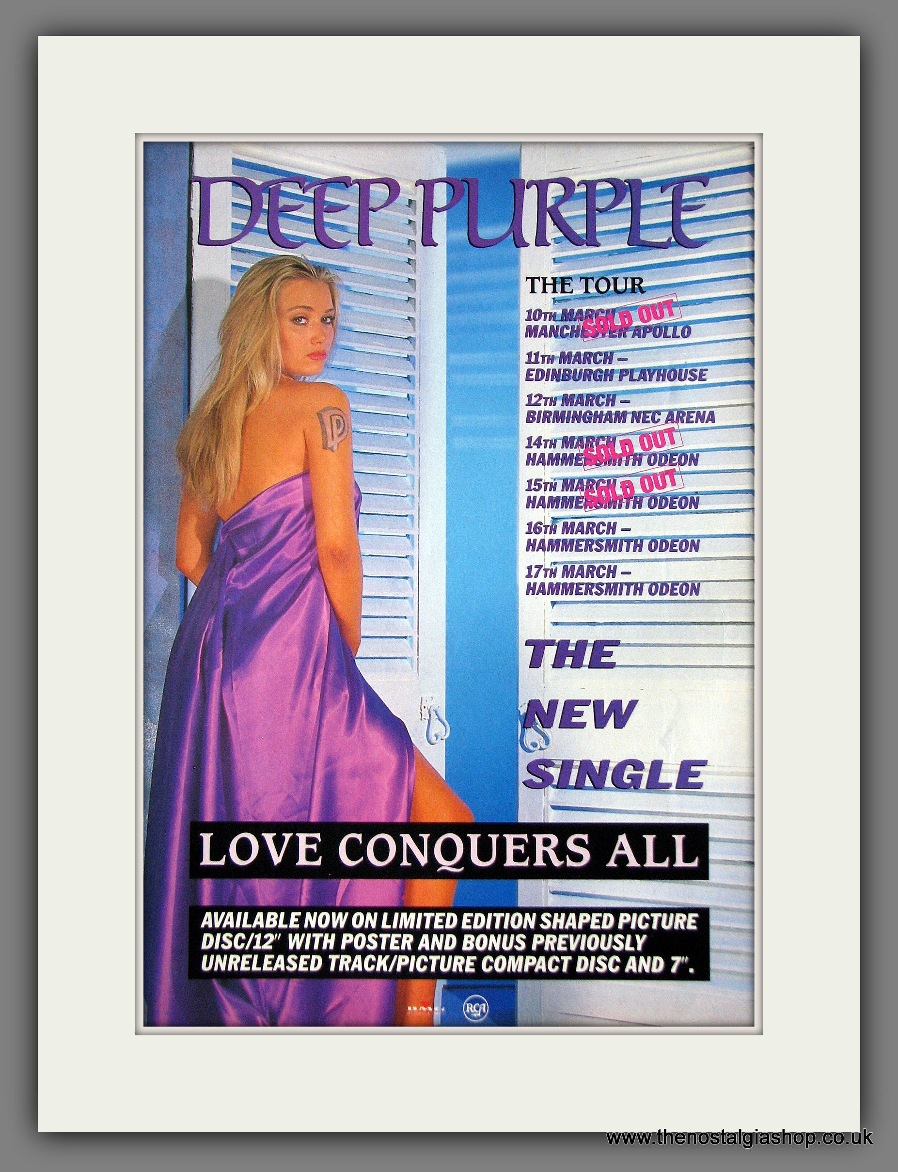 Deep Purple. Love Conquers All. Original Advert 1991 (ref AD55627 