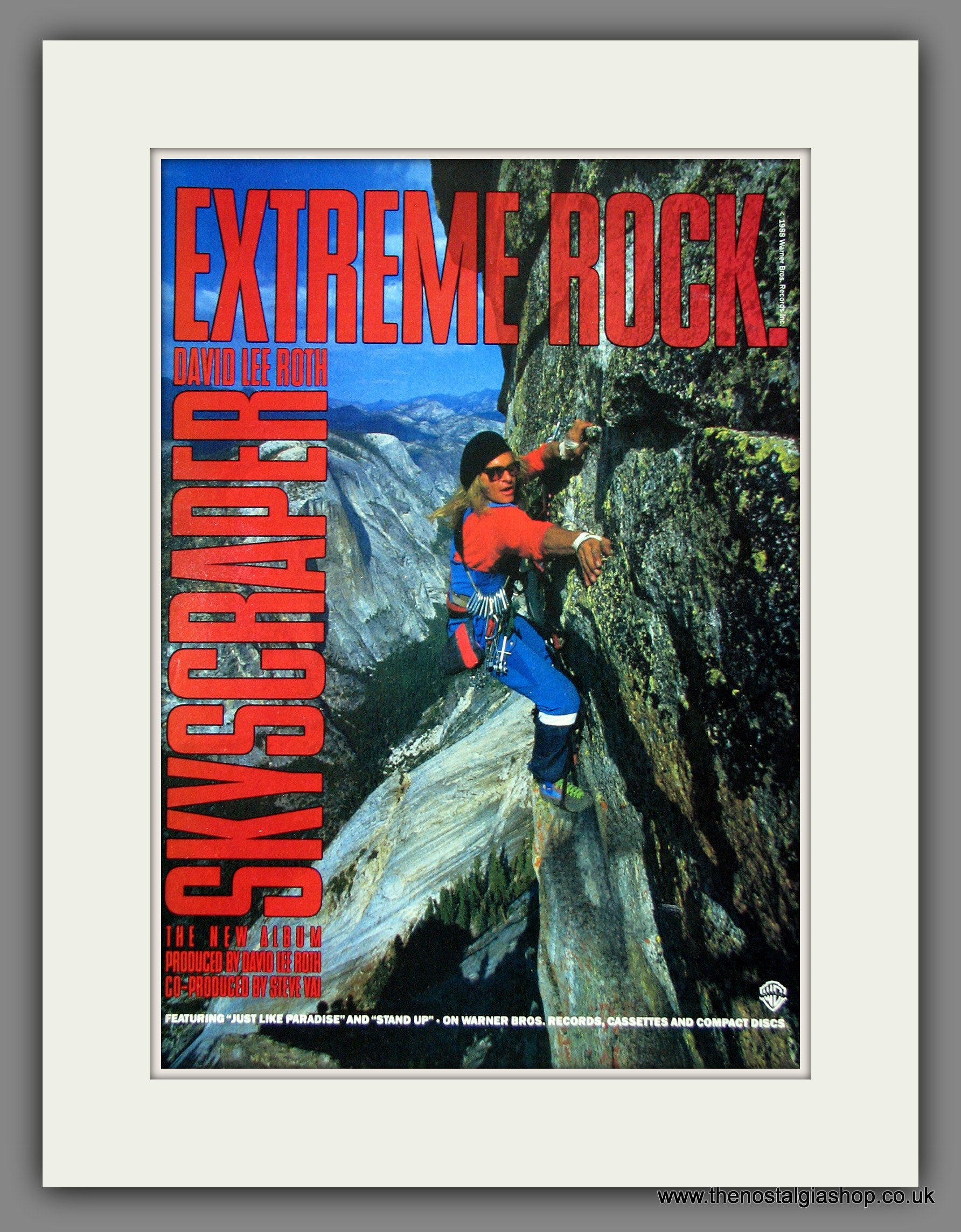 David Lee Roth. Skyscraper. Original Advert 1988 (ref AD55628 