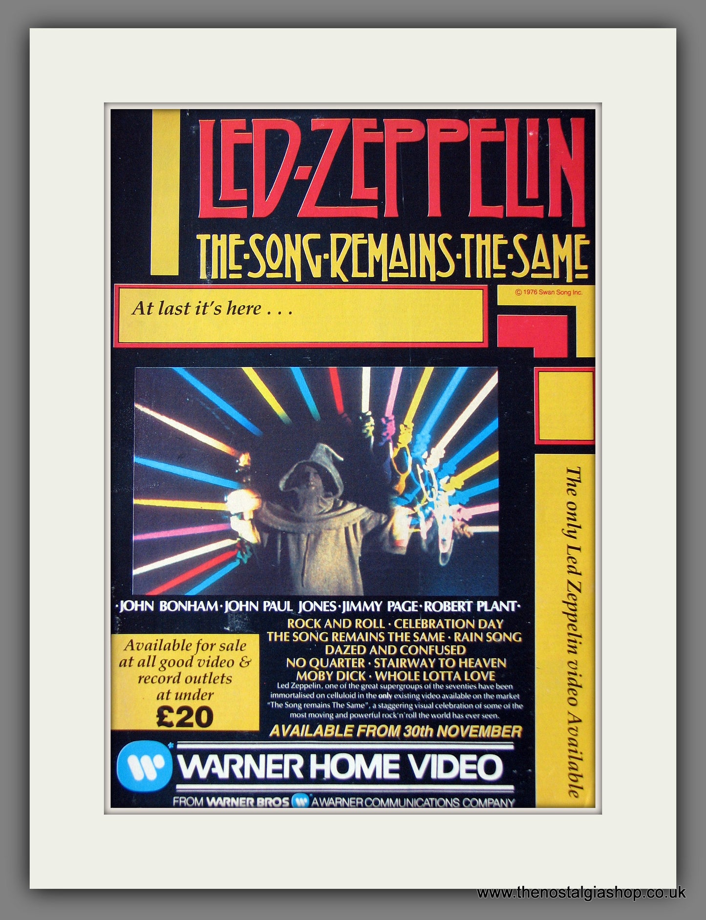 Led Zeppelin. The Song Remains The Same. 1984. Original Advert (ref AD55634)