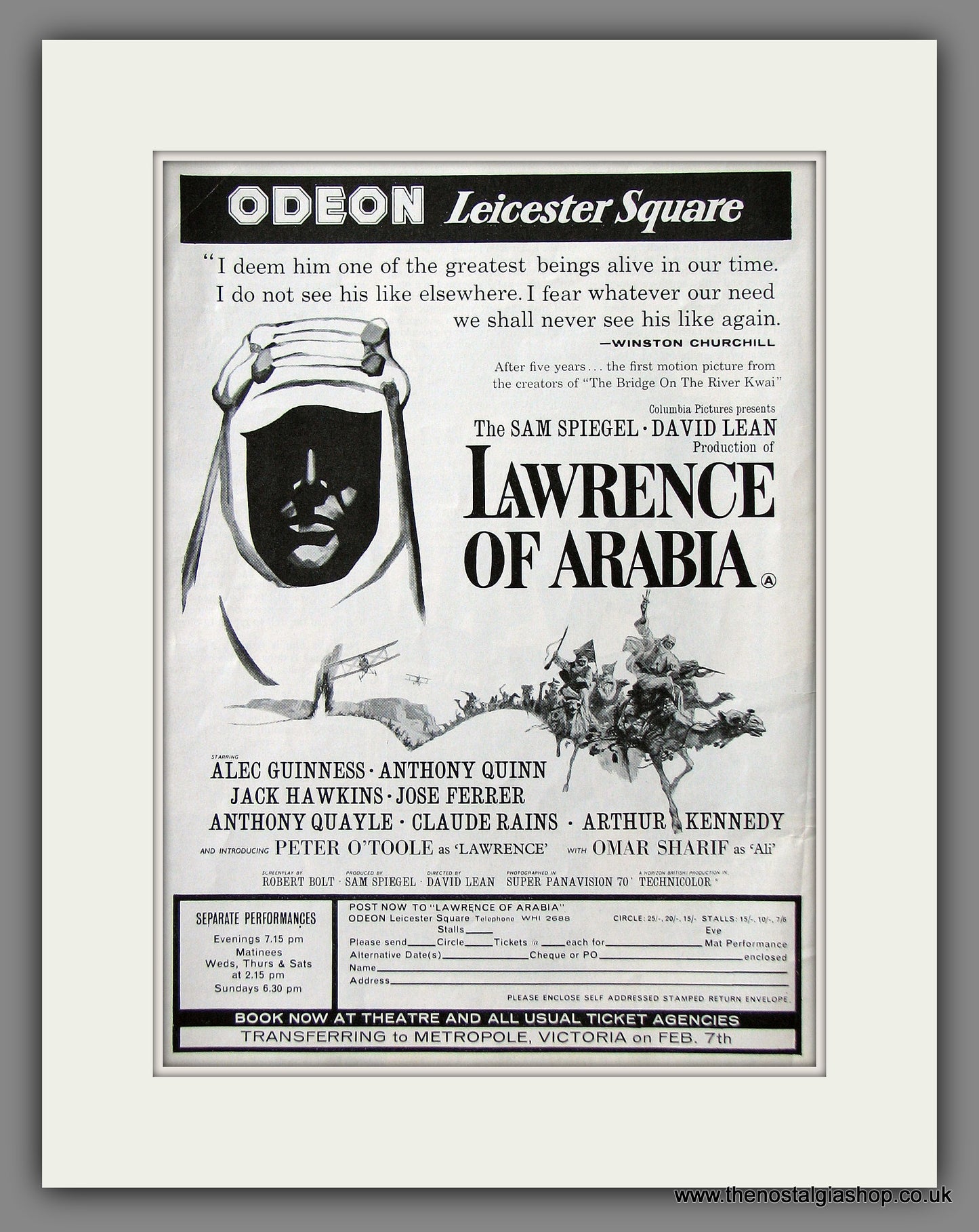 Lawrence Of Arabia. Original Advert 1963 (ref AD53570)