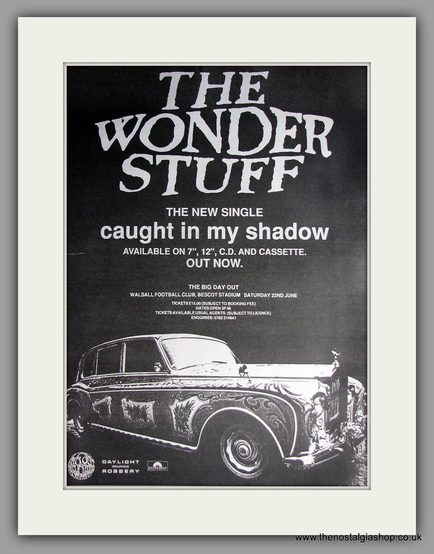 Wonder Stuff (The) - Caught In My Shadow. Original Vintage Advert 1991 (ref AD11177)