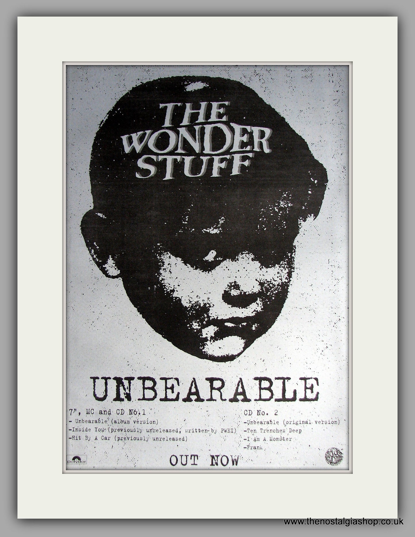 Wonder Stuff (The) - Unbearable. Original Vintage Advert 1994 (ref AD11178)