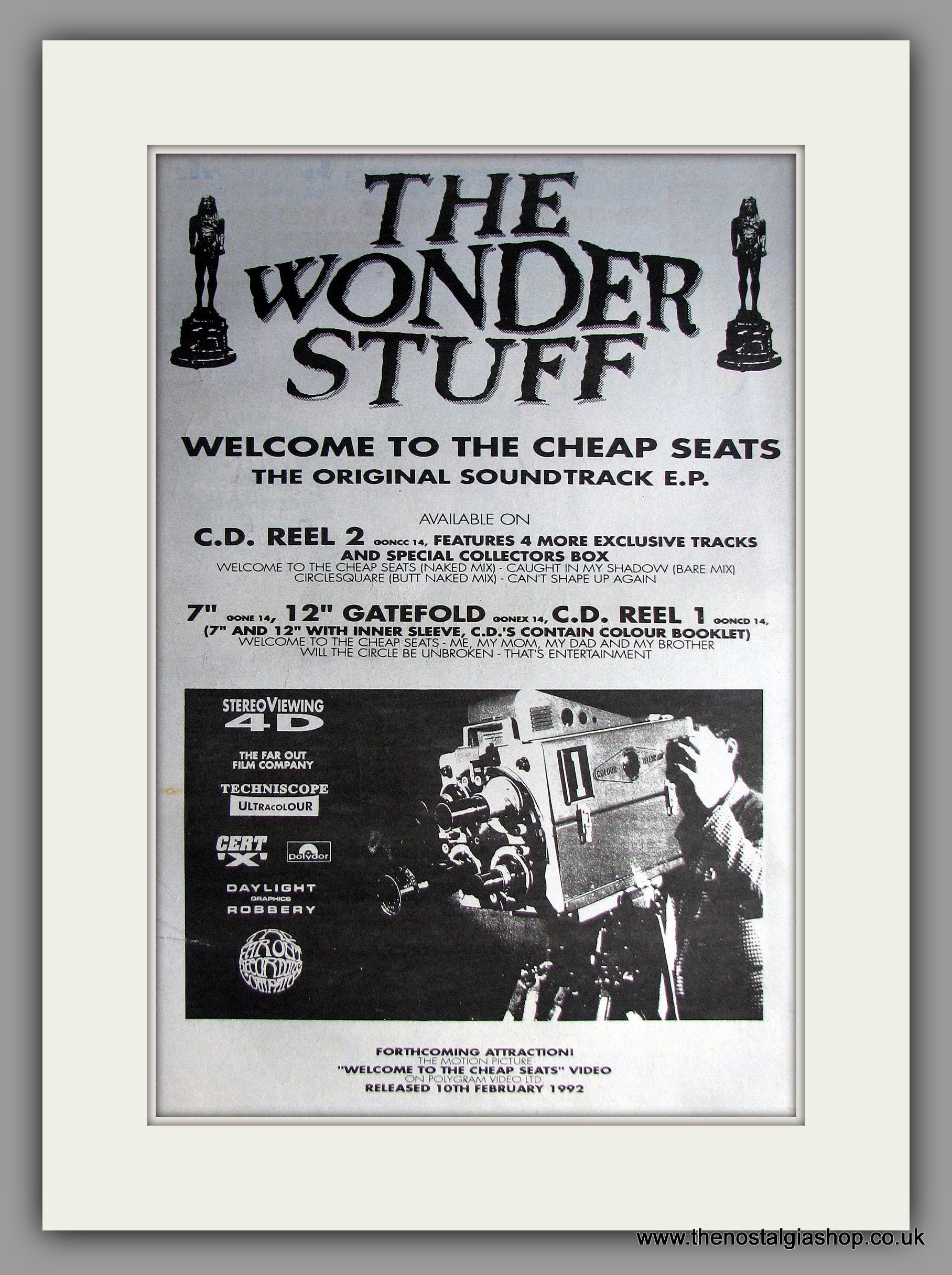 Wonder Stuff (The) Welcome To The Cheap Seats. Original Vintage Adve – The  Nostalgia Shop