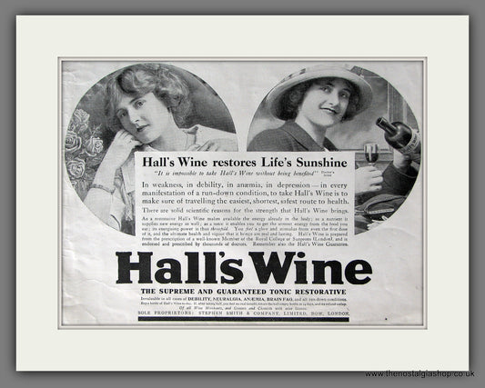 Hall's Wine. 1913 Original Advert (ref AD55541)