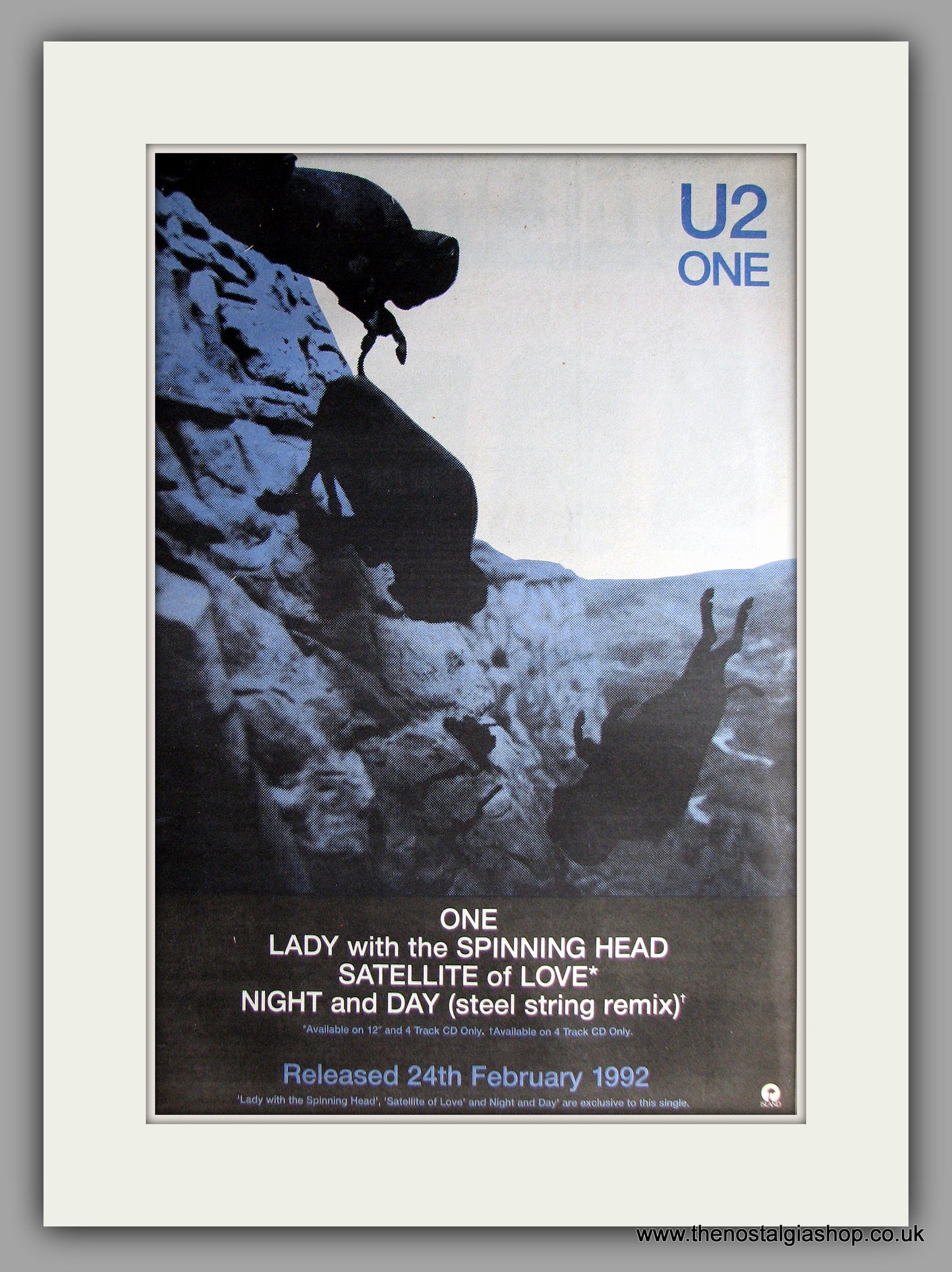 U2 - One. Original Vintage Advert 1992 (ref AD11184)
