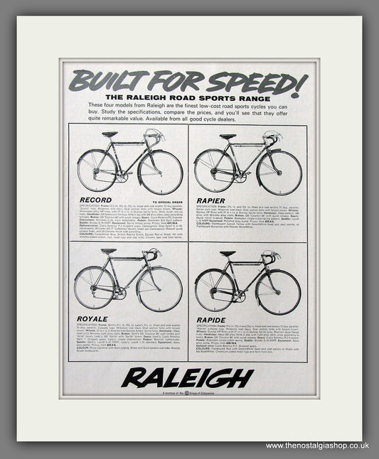 Raleigh Sports Cycles. Original Advert 1964 (ref AD55546)