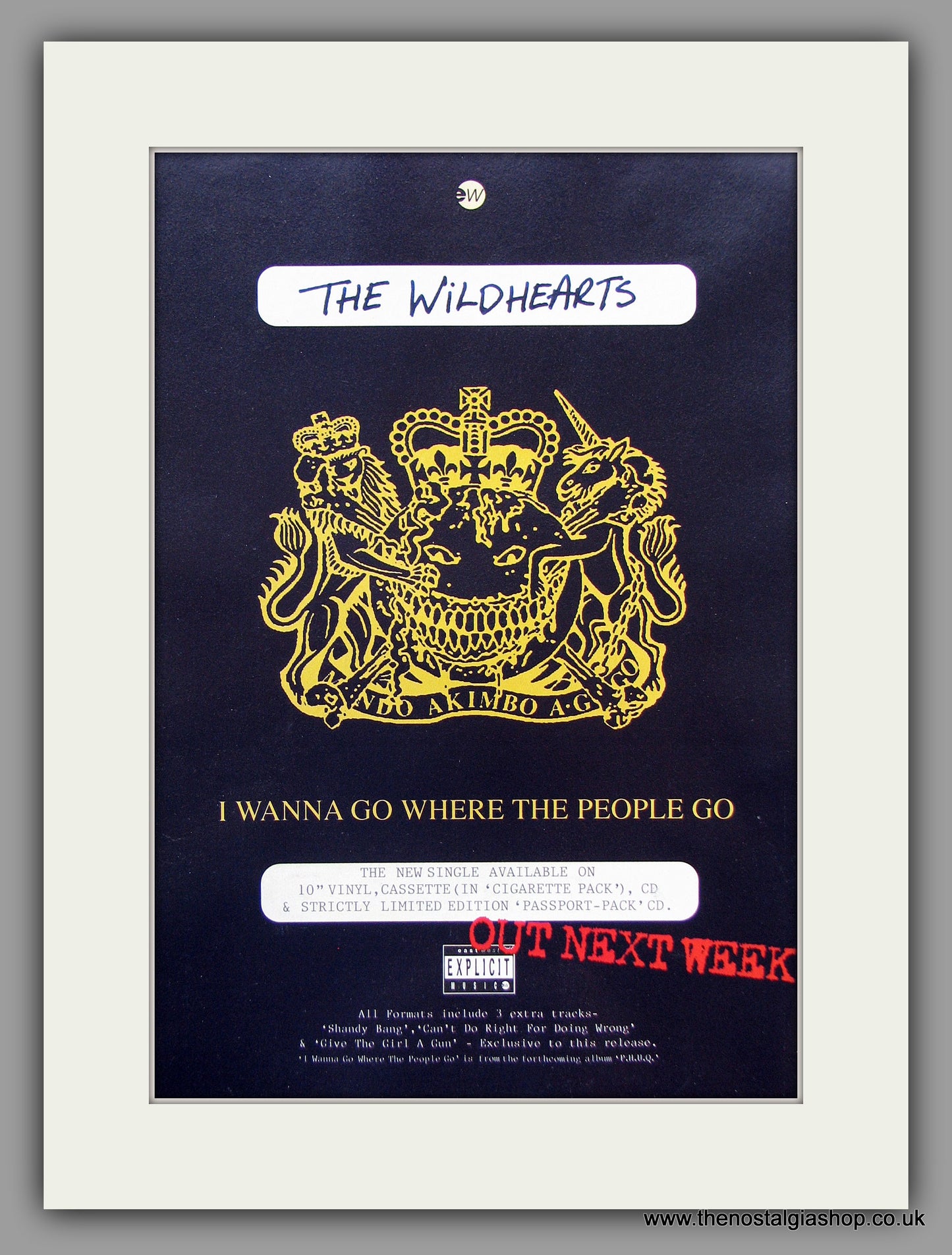 Wildhearts (The) I Wanna Go Where The People Go. 1995 Original Advert (ref AD7947)