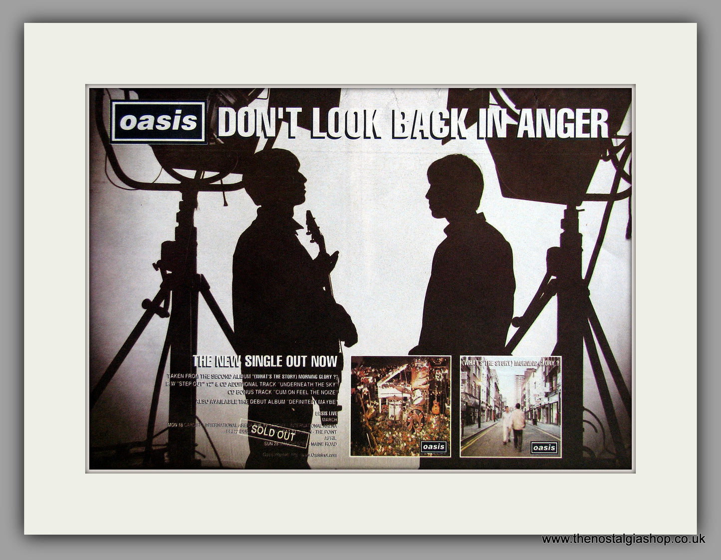 Oasis. Don't Look Back In Anger. 1996 Original Advert (ref AD7963)
