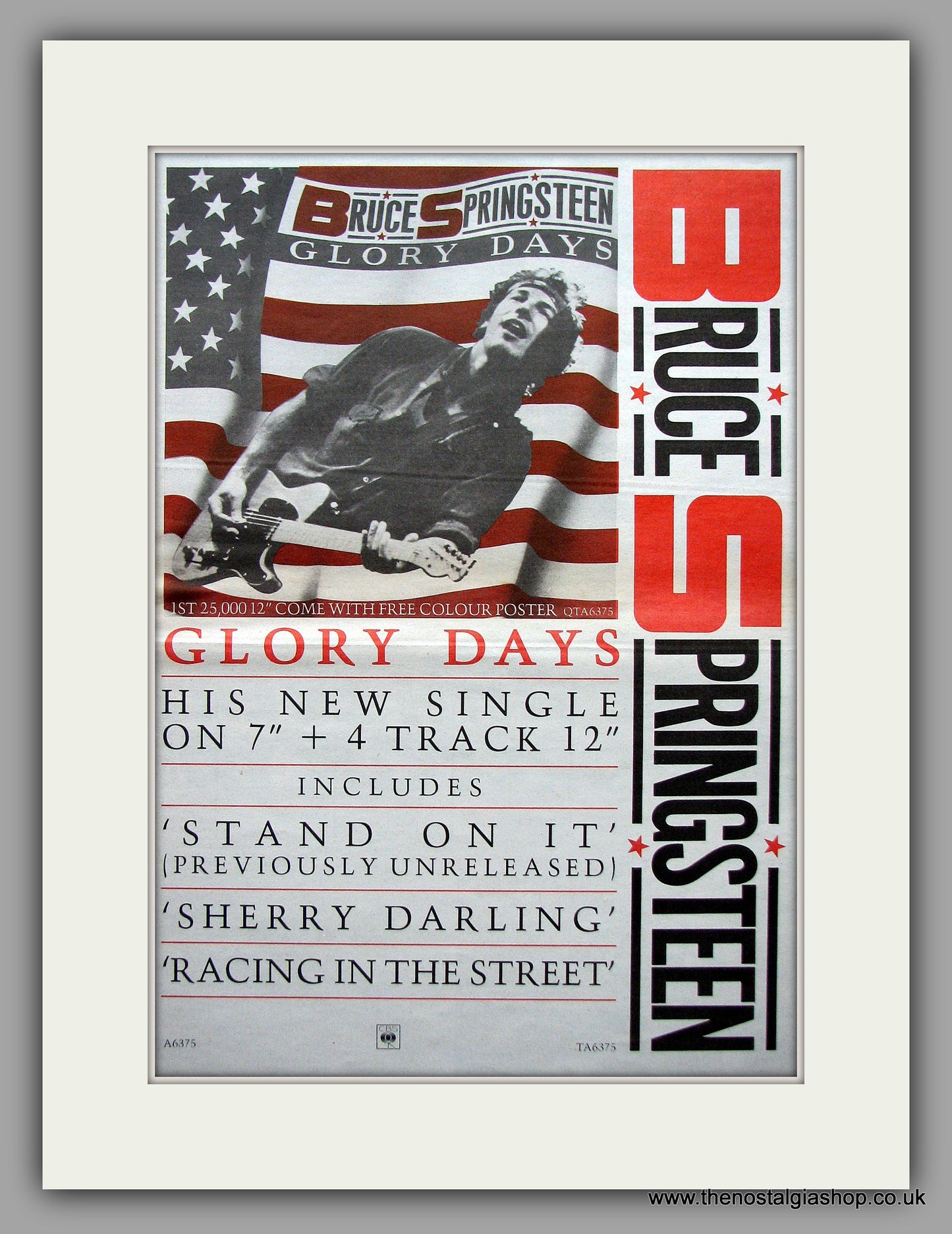 Bruce Springsteen. Glory Days. Original Vintage Advert 1985 (ref AD11152)