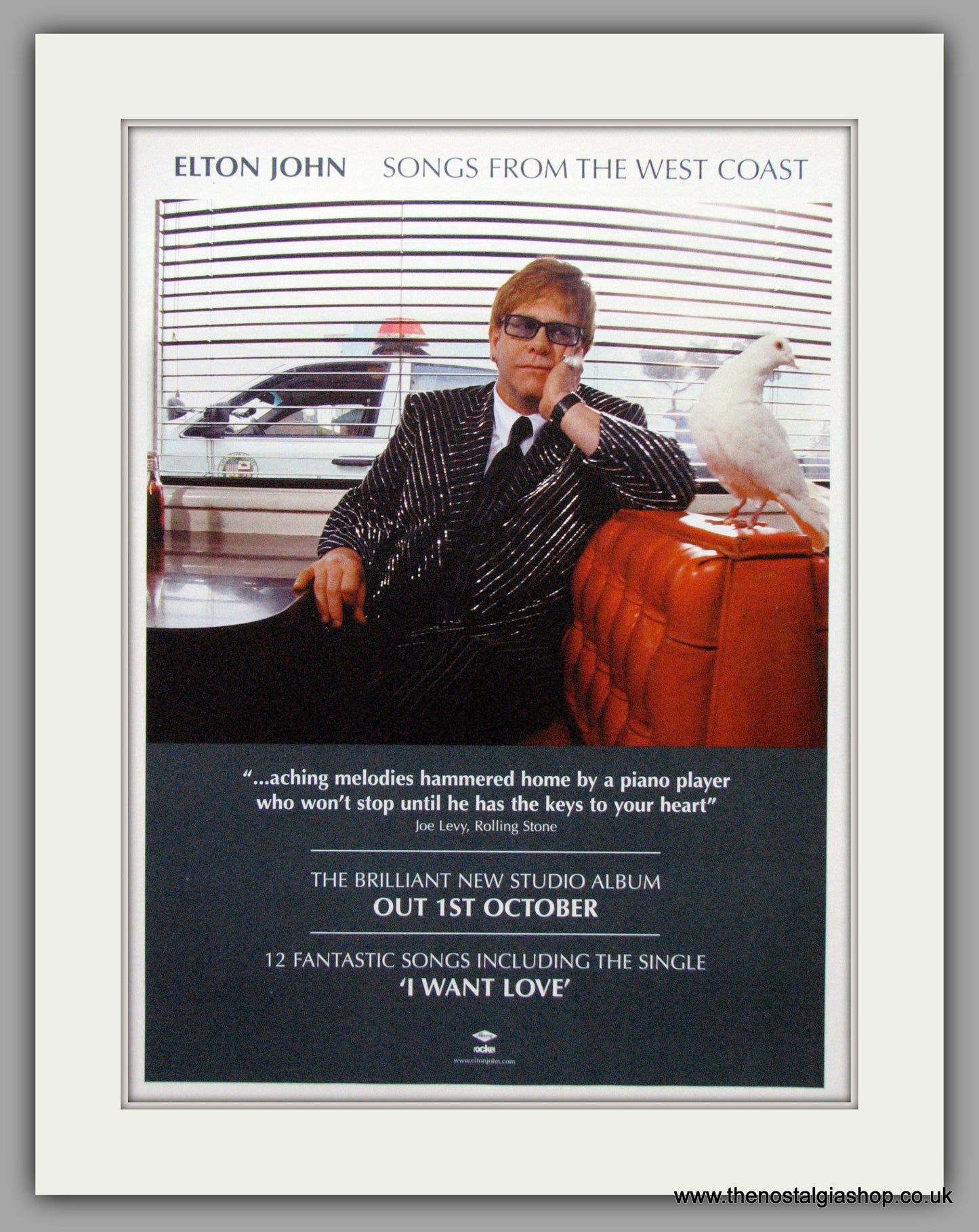Elton John. Songs From The West Coast. Original Advert 2001 (ref AD50194)