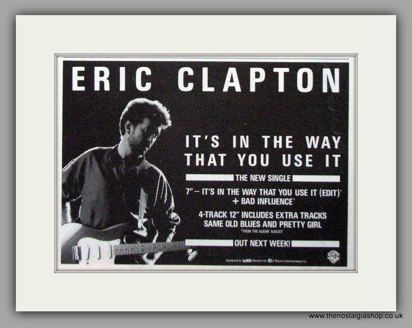Eric Clapton. It's The Way That You Use It . Original Advert 1987 (ref AD50229)