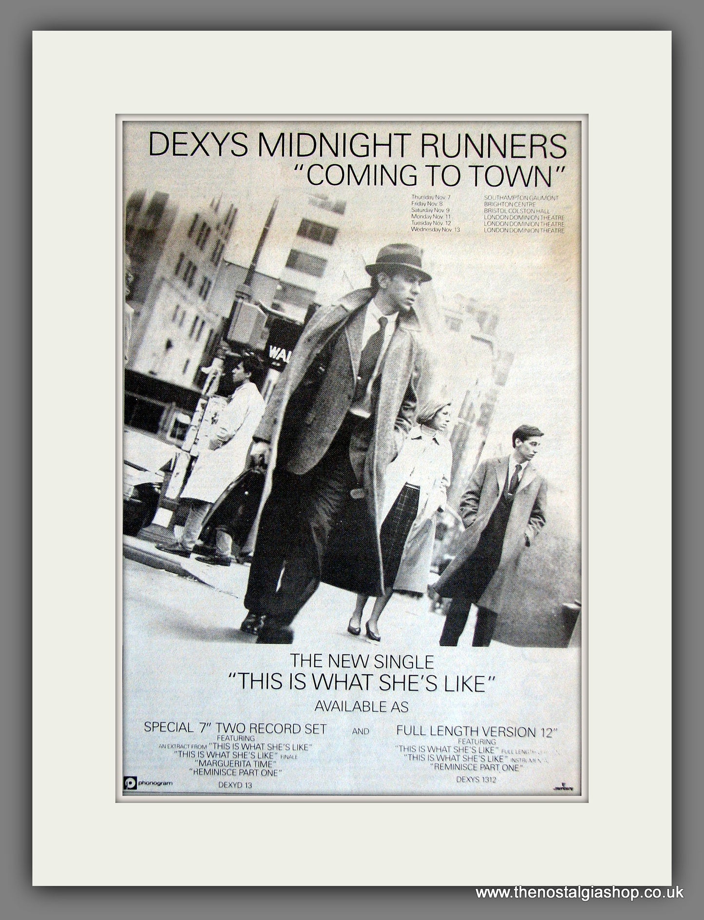 Dexys Midnight Runners. Coming To Town. Vintage Advert 1988 (ref AD55645)