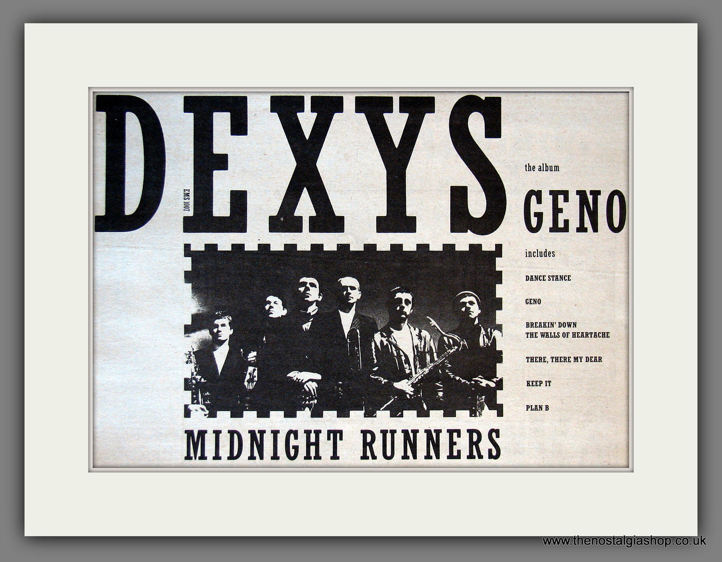 Dexys Midnight Runners. Geno. Vintage Advert 1983 (ref AD55650)