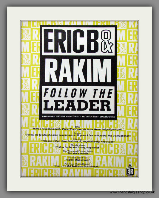 Eric B & Rakim - Follow The Leader. Original Advert 1988 (ref AD50261)