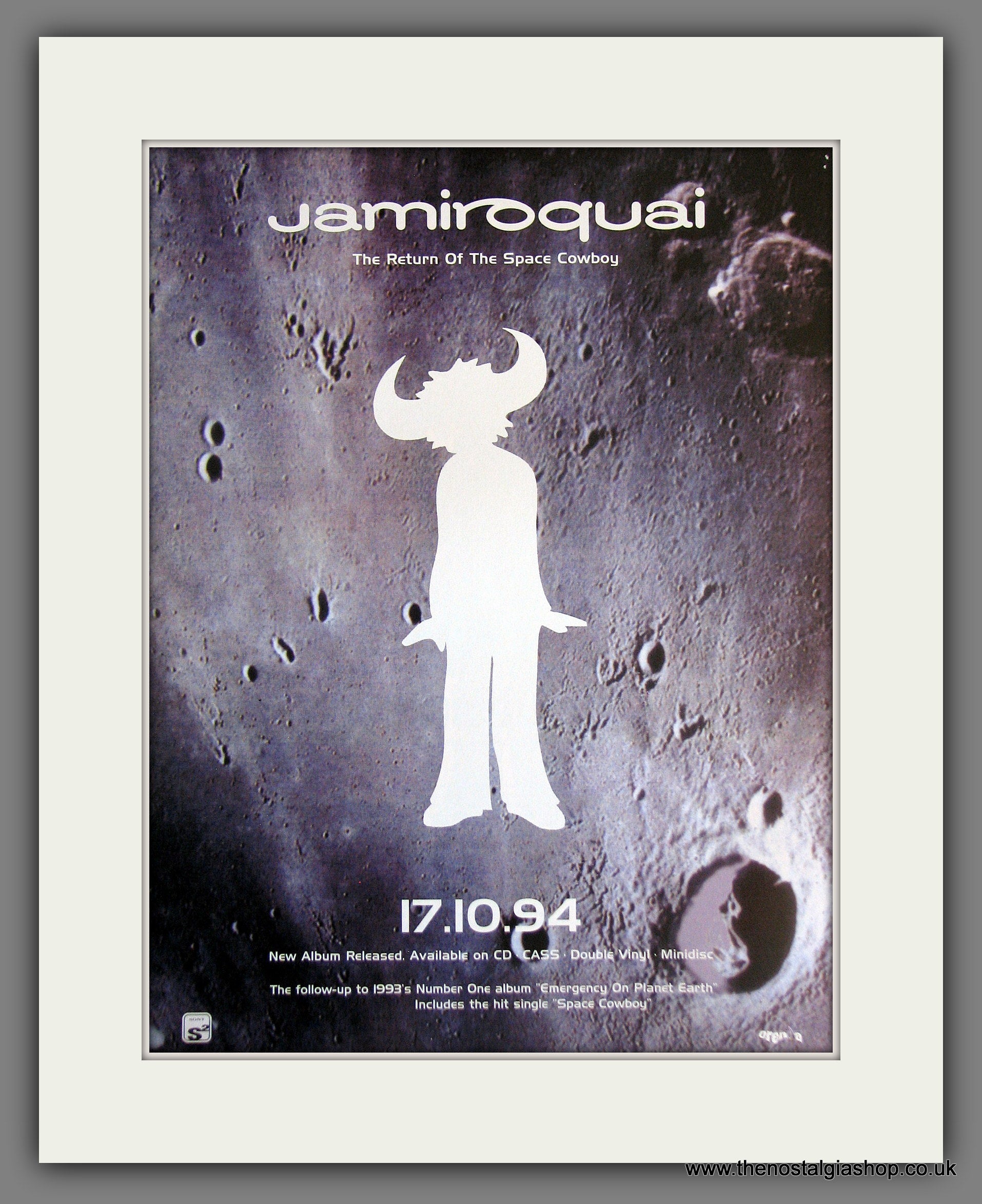 Jamiroquai The Return Of The Space Cowboy. Vintage Advert 1994
