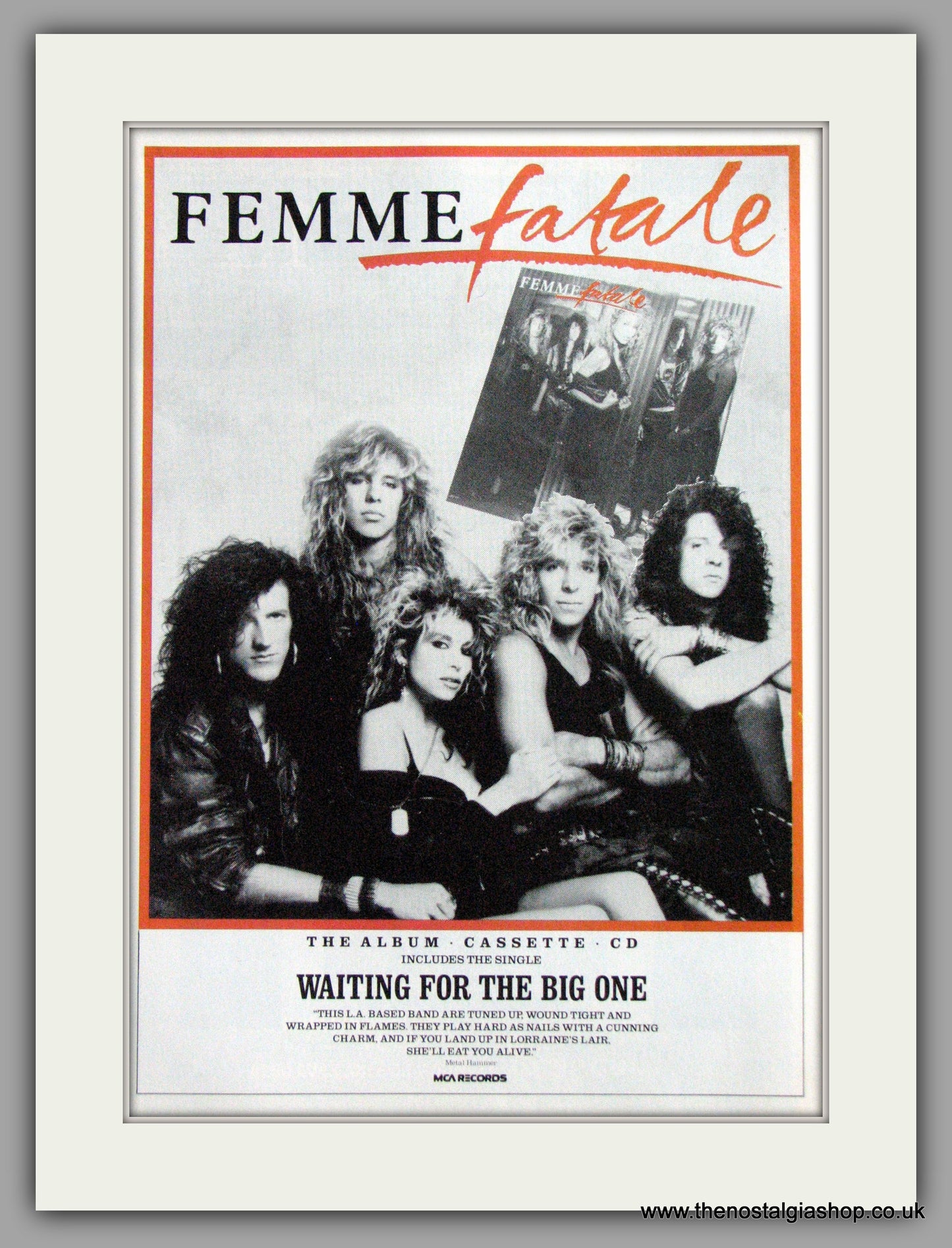 Femme Fatale - Waiting For The Big One. Vintage Advert 1988 (ref AD50385)