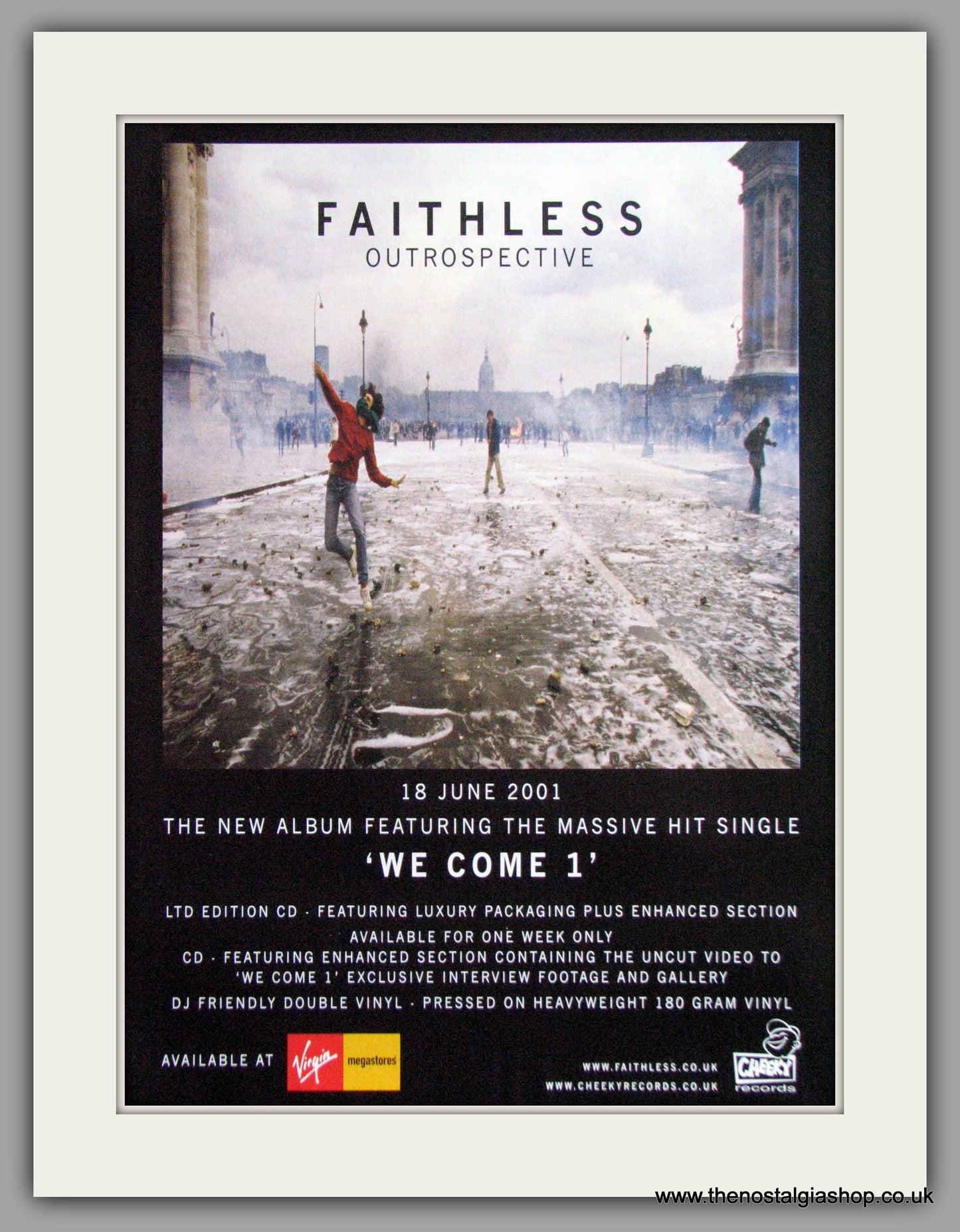 Faithless - Outrospective. Vintage Advert 2001 (ref AD50393)