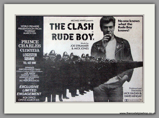 Rude Boy featuring The Clash. Vintage Advert 1980 (ref AD50328)