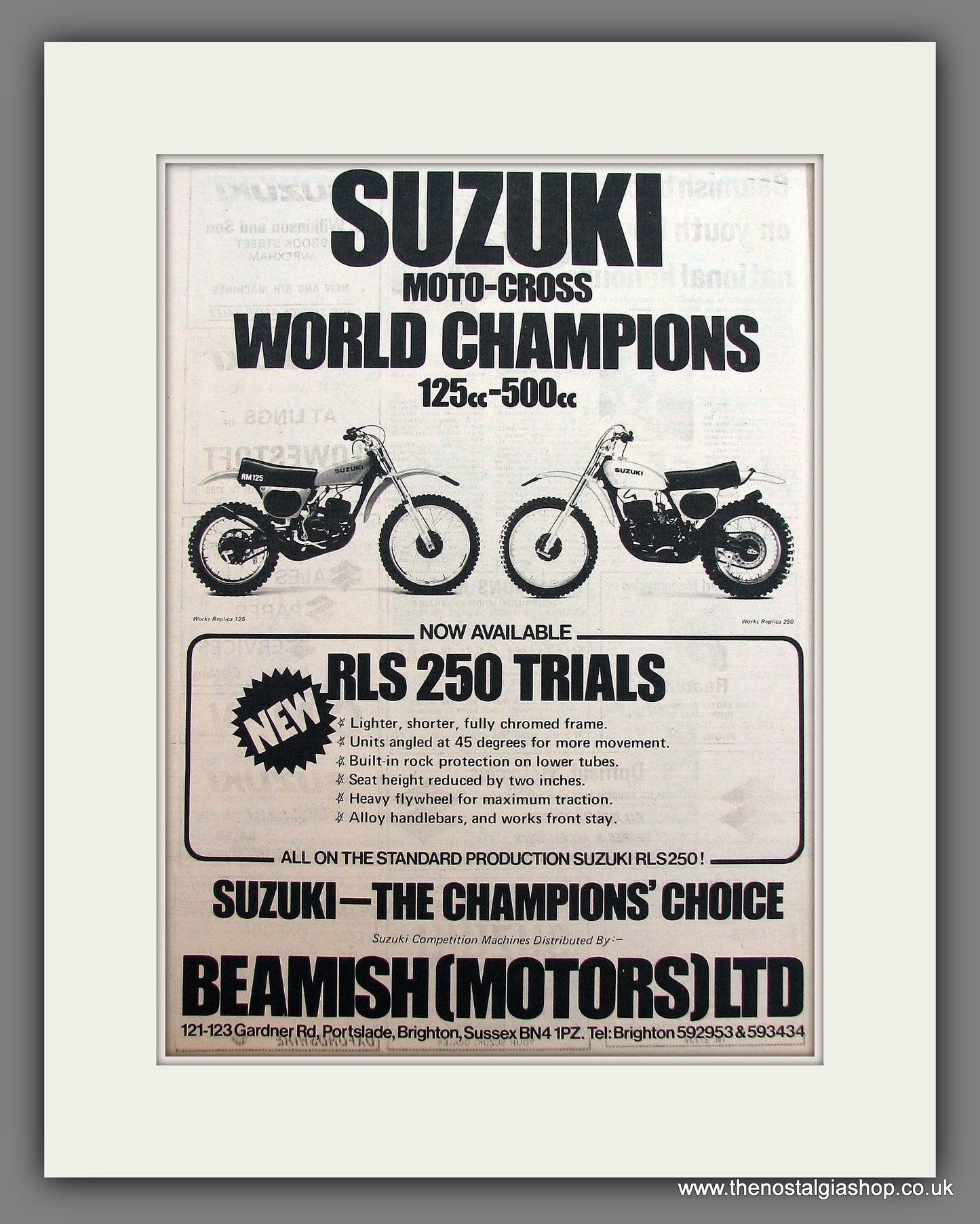 Suzuki. World Moto-Cross Champions. Original Advert 1975 (ref AD12939)