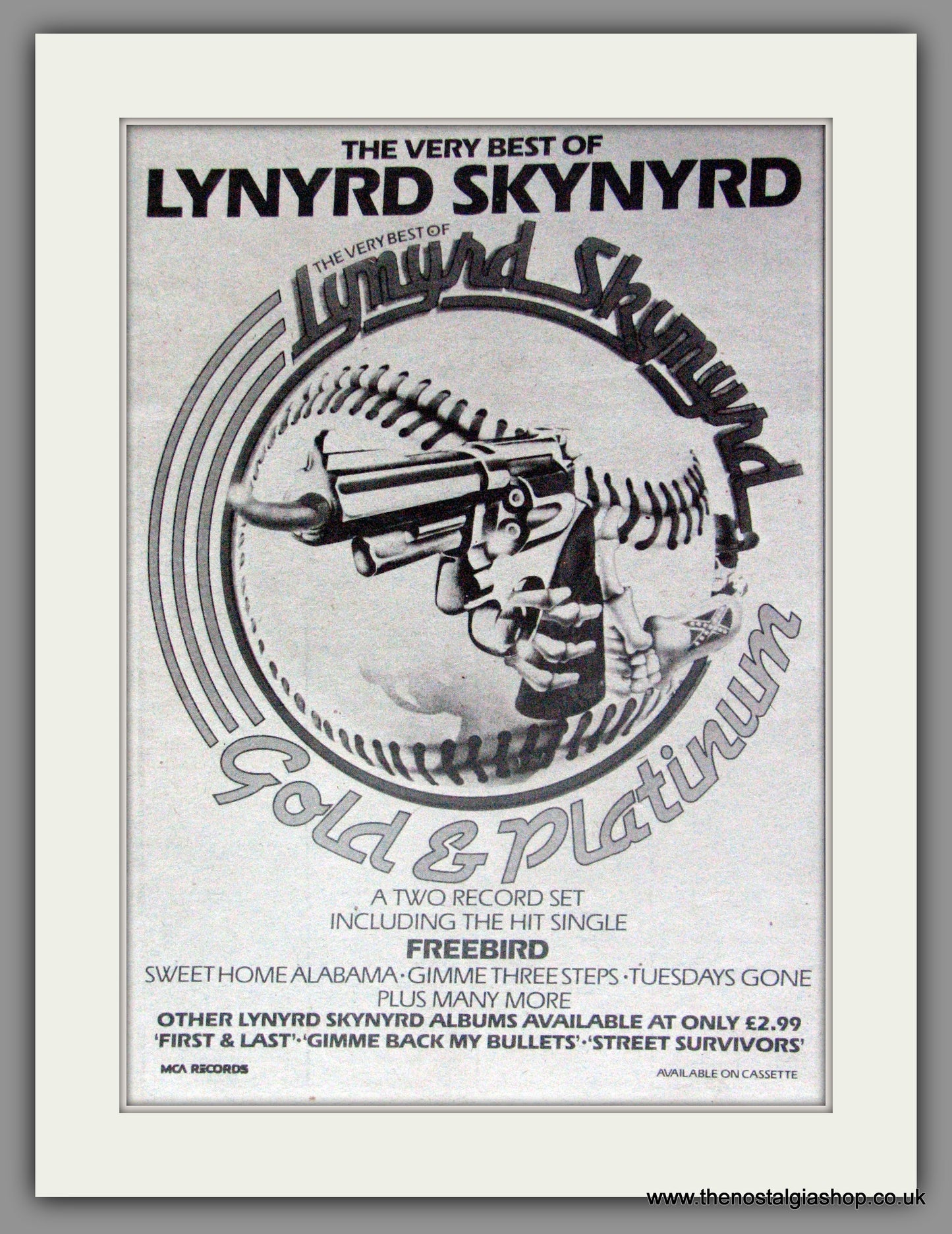 Lynyrd Skynyrd. Gold and Platinum. Vintage Advert 1982 (ref AD50357)