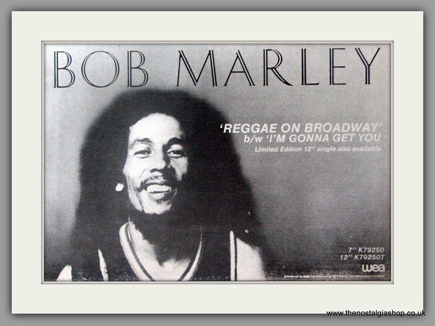 Bob Marley. Reggae on Broadway. Vintage Advert 1981 (ref AD50399)