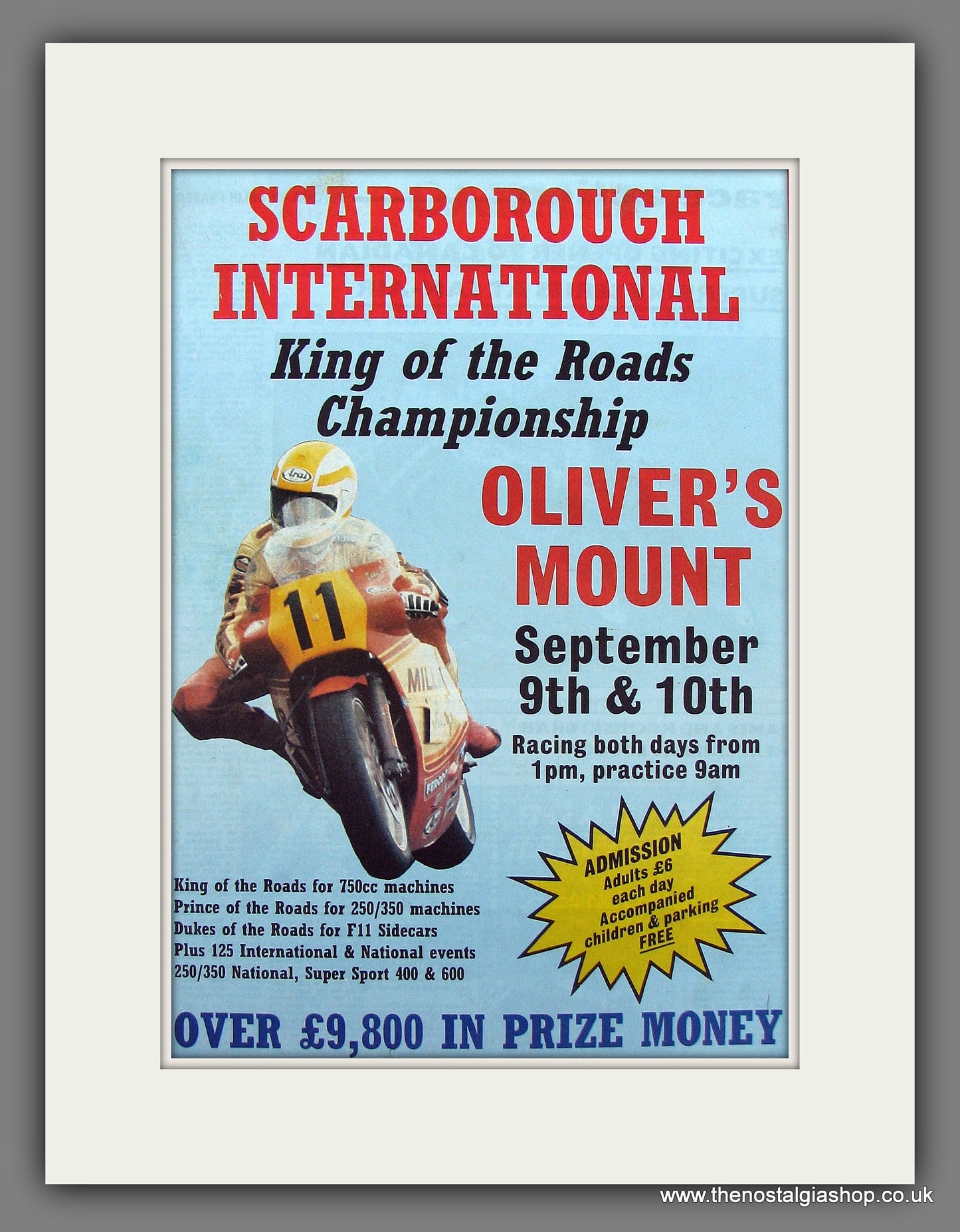 Oliver's Mount, Scarborough. King Of The Road. Original Advert 1989 (ref AD12992)