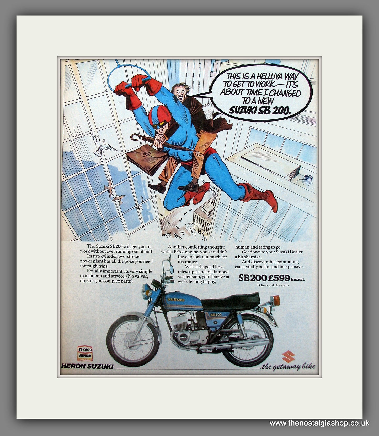Suzuki SB200 Motorcycle. Original Advert 1979 (ref AD13003)