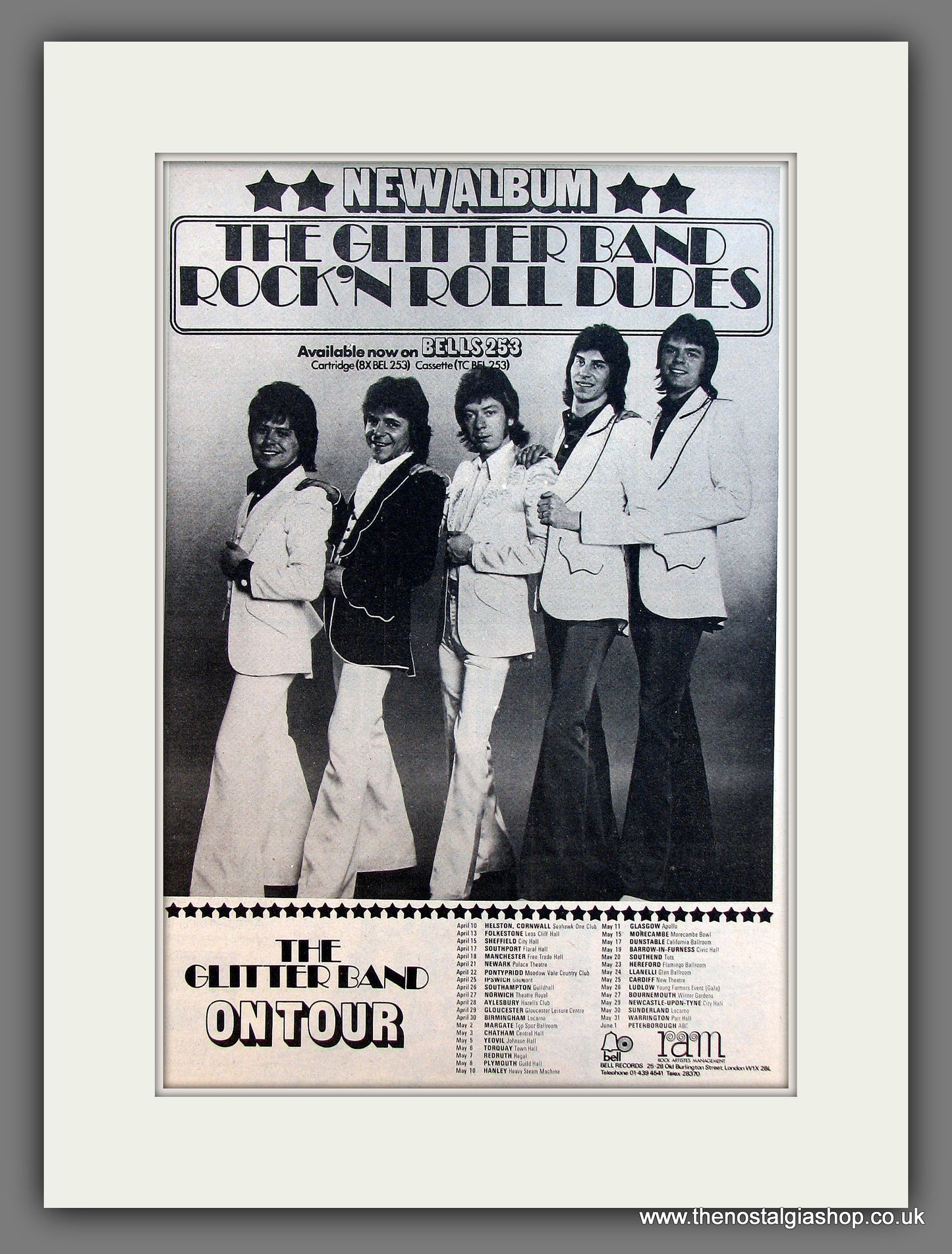 Glitter Band (The) On Tour. Original advert 1975 (ref AD13114)