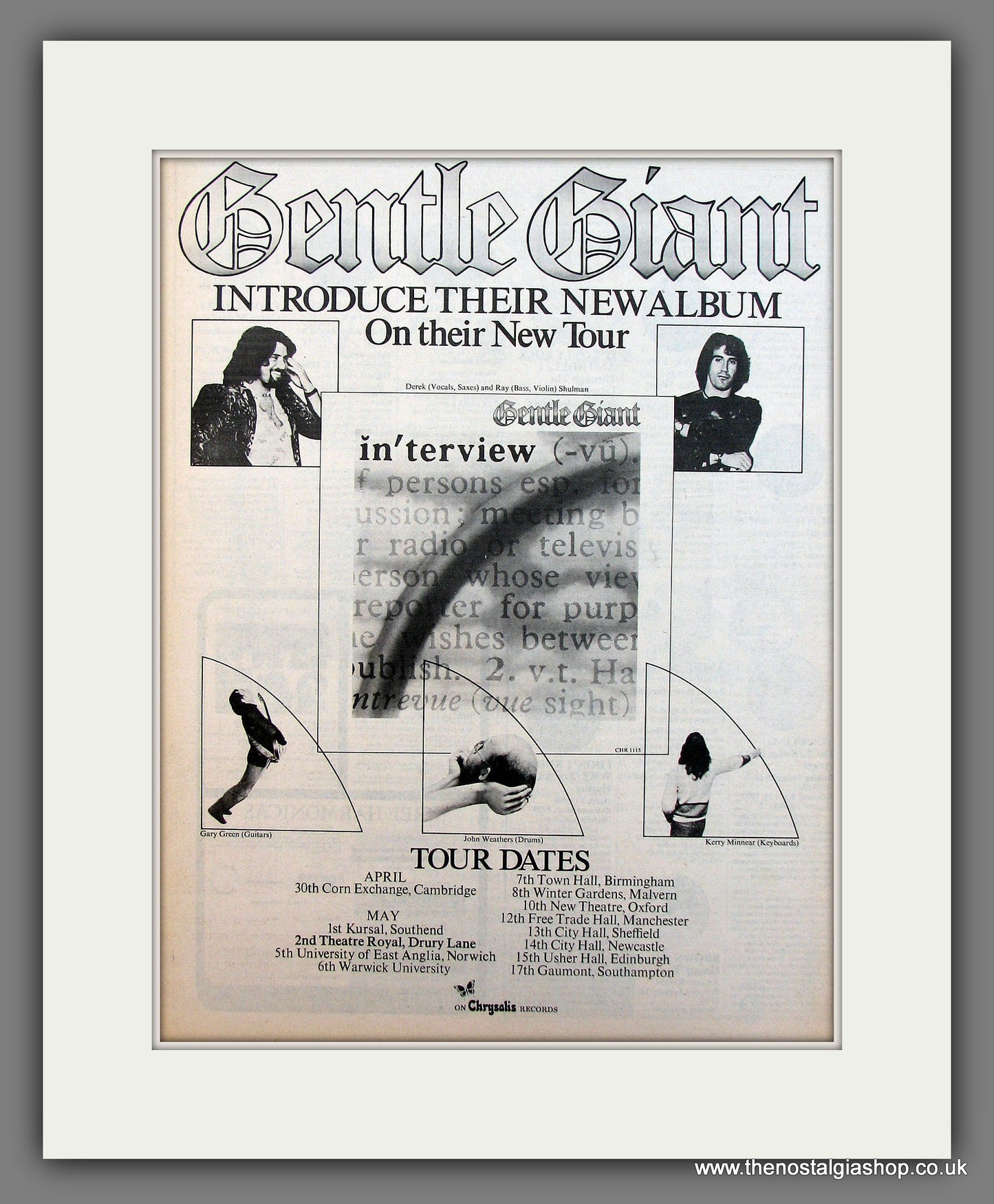 Gentle Giant New Album. Original advert 1976 (ref AD13125)