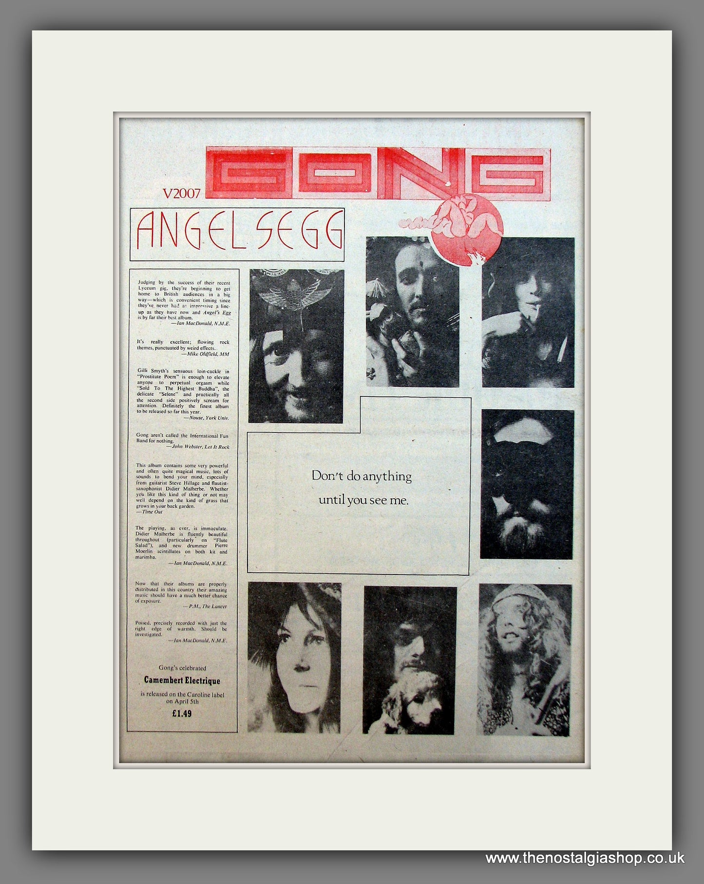 Gong Angels Egg. Original advert 1974 (ref AD13135)