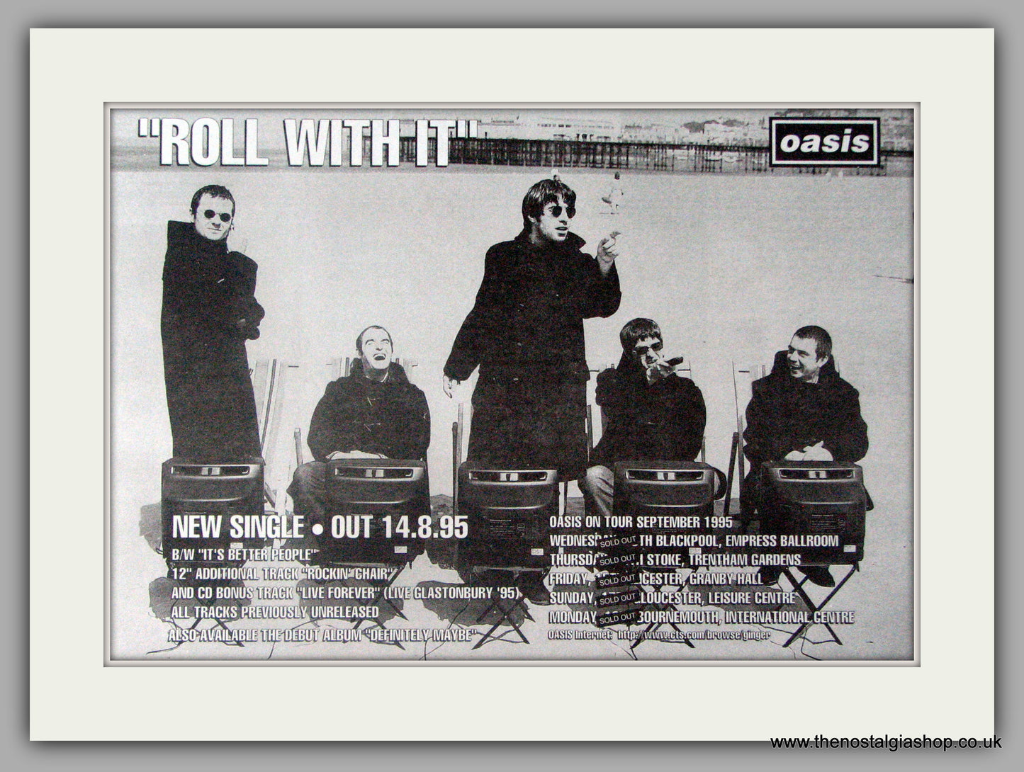Oasis. Roll With It. 1995 Original Advert (ref AD7964)