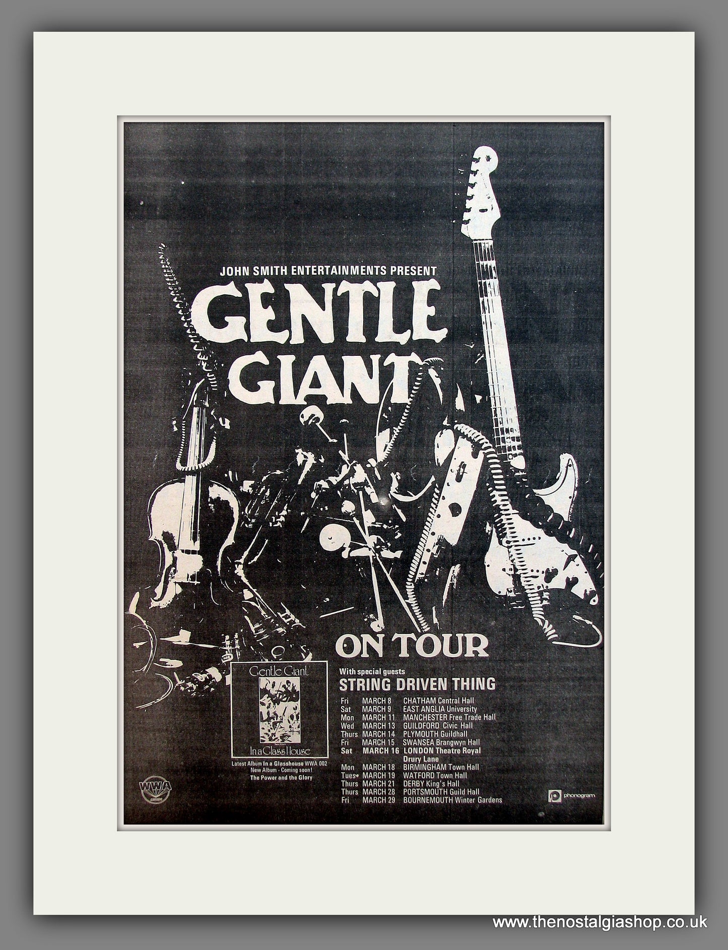 Gentle Giant On Tour. Original advert 1974 (ref AD13144)