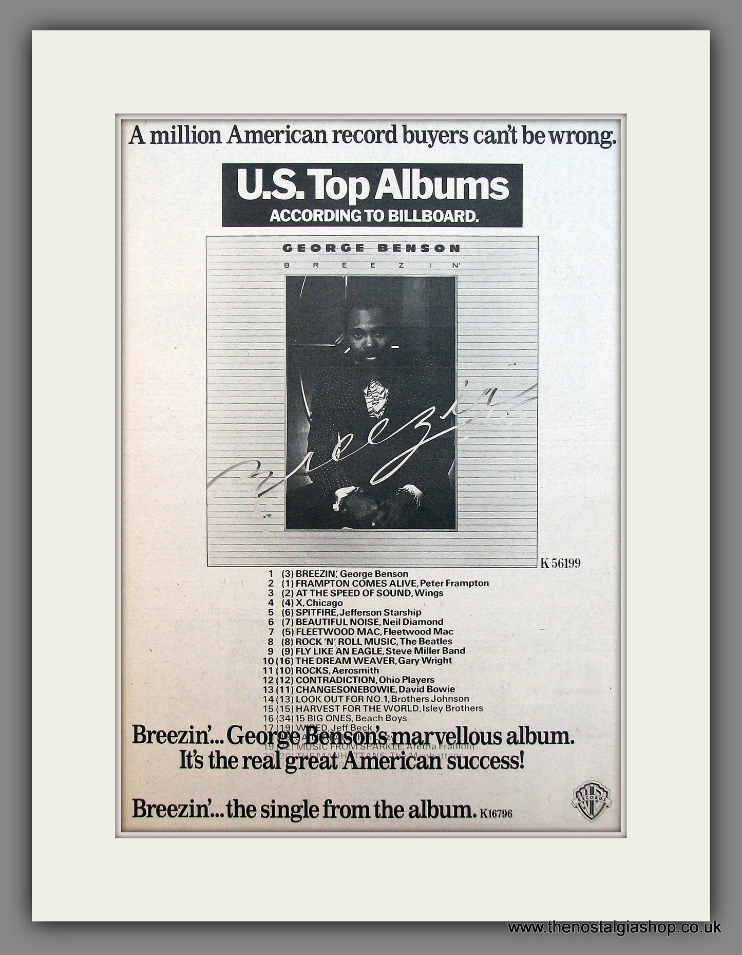 George Benson Breezin'. Original advert 1976 (ref AD13150)
