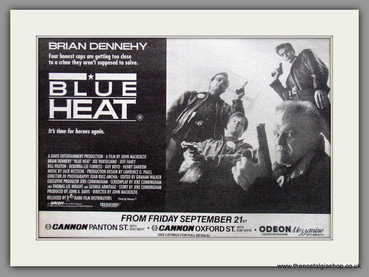 Blue Heat. Original Advert 1991 (ref AD50593)